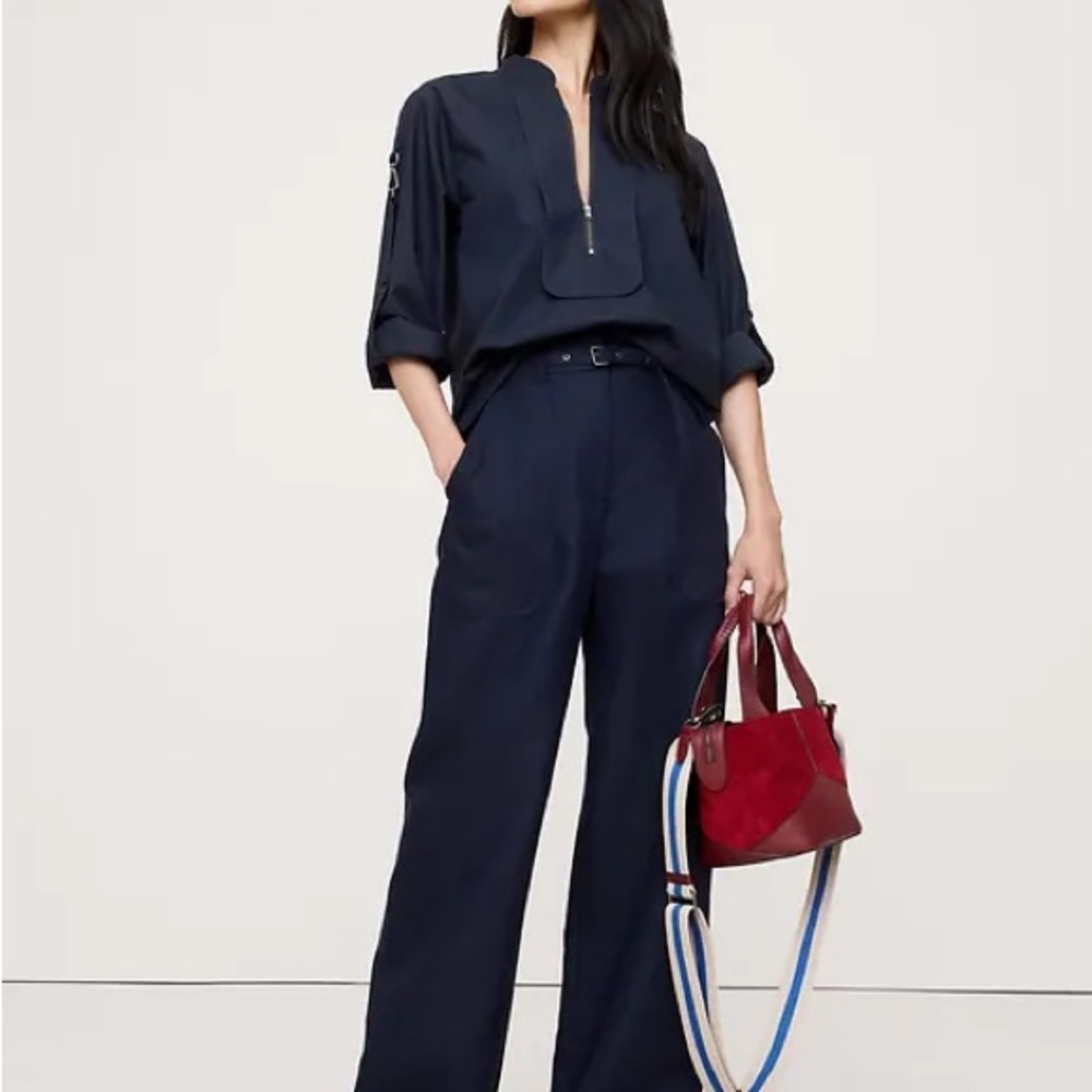 COTTON POPLIN ZIP POPOVER TOP